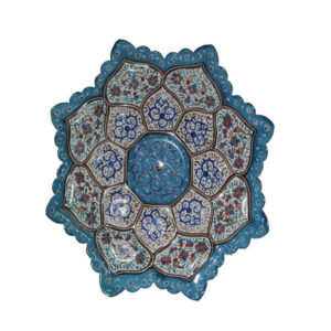 Decorative CopperWall Plate Hand-Painted with Persian Minakari Enamel Atrin