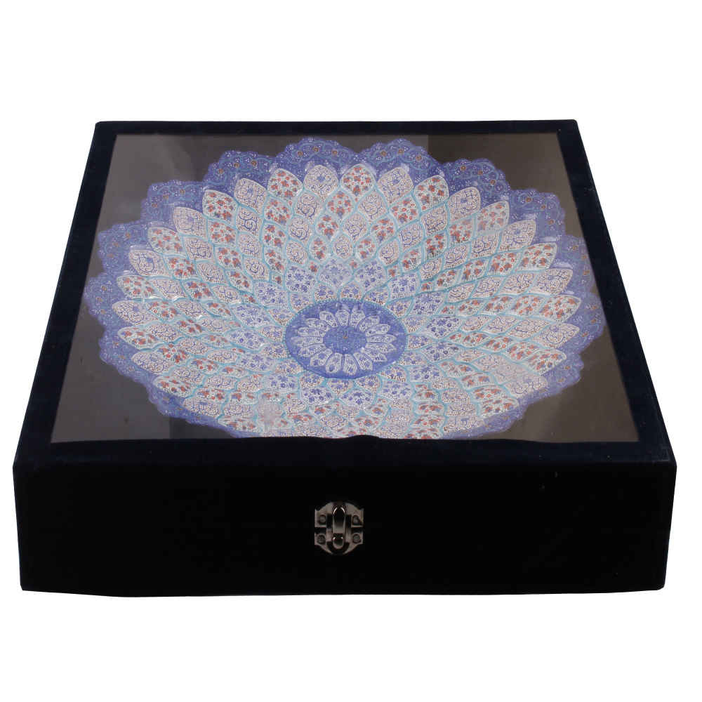Decorative Copper Wall Plate Hand-Painted with Persian Minakari Enamel Azar