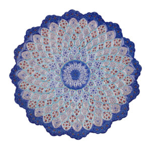 Decorative Copper Wall Plate Hand-Painted with Persian Minakari Enamel Azar
