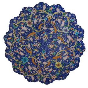 Decorative Copper Wall Plate Hand-Painted with Persian Minakari Enamel Alvand Floral