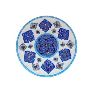 Decorative Copper Wall Plate Hand-Painted with Persian Minakari Enamel Bahman
