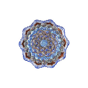 Decorative Copper Wall Plate Hand-Painted with Persian Minakari Enamel Bamdad