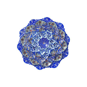 Decorative Copper Wall Plate Hand-Painted with Persian Minakari Enamel Bardia