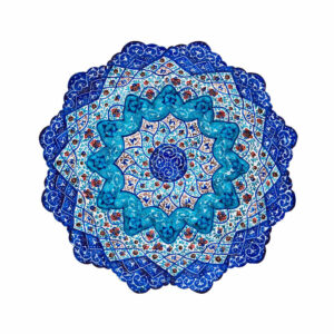 Decorative Copper Wall Plate Hand-Painted with Persian Minakari Enamel Bavar