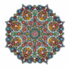 Decorative Pottery Wall Plate Hand-Painted with Persian Minakari Enamel Borzoo
