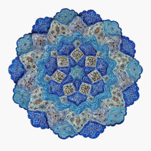 Decorative Copper Wall Plate Hand-Painted with Persian Minakari Enamel Esfand