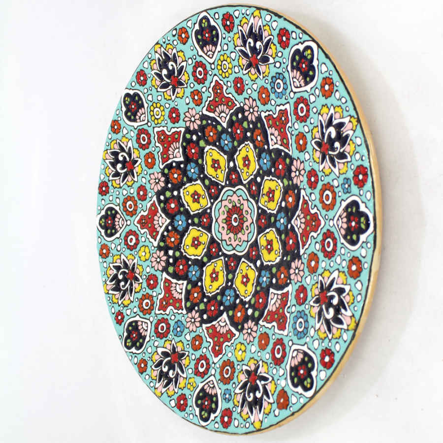 Decorative PotteryWall Plate Hand-Painted with Persian Minakari Enamel Negar