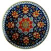 Decorative Pottery Wall Plate Hand-Painted with Persian Minakari Enamel Omid