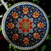 Decorative Pottery Wall Plate Hand-Painted with Persian Minakari Enamel Omid