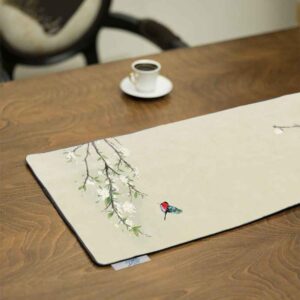 Persian Elegance Cream Velvet Table Runner Nina
