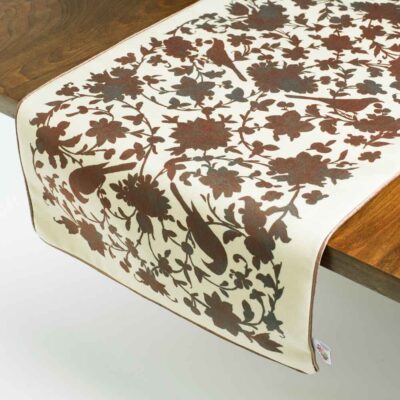 Persian Elegance Cream Velvet Table Runner Tiara