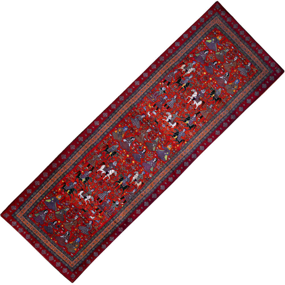Persian Elegance Red Velvet Runner Bazm Bahram