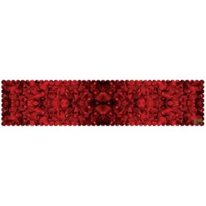 Persian Elegance Red Velvet Table Runner Saltanati