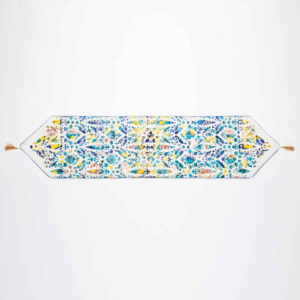 Persian Elegance White Velvet Table Runner Nahal