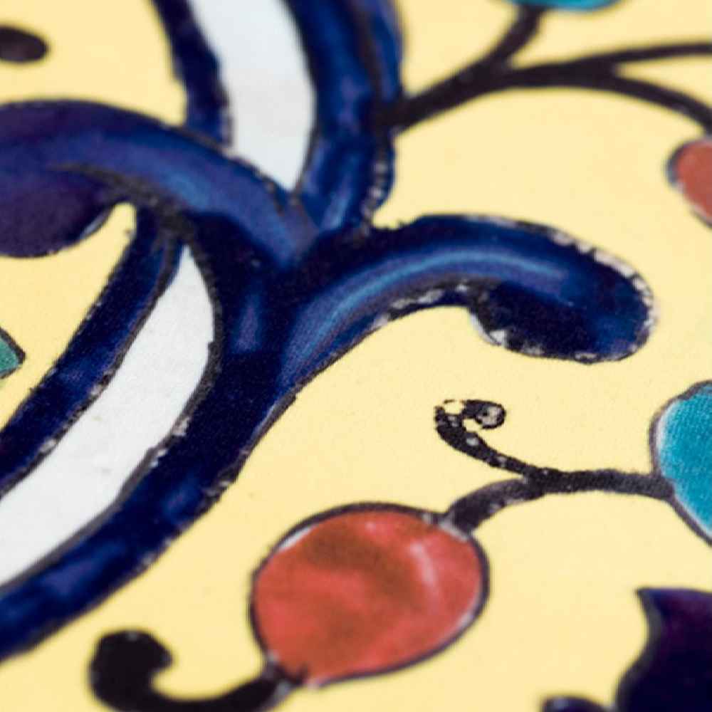 Persian Elegance Yellow Velvet Table Runner Rahil