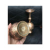 Set of Two Handcrafted Persian Engraved Copper Vases, Featuring the Mehmansara Model with a Traditional Floral Design