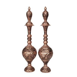 Decorative Copper Bottle Handcrafted Persian Engraved Parseh (2x)
