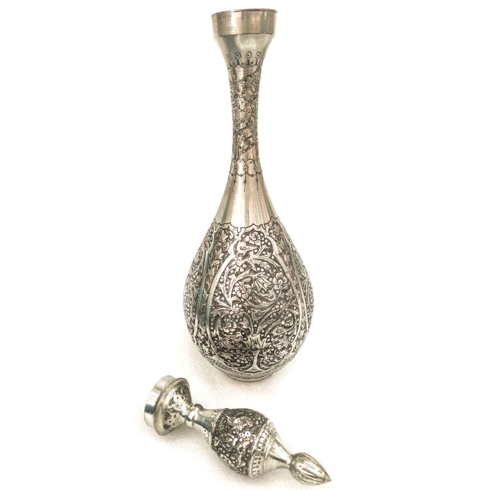 Decorative Copper Bottle Handcrafted Persian Engraved Silvana (2x)