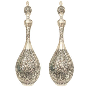 Decorative Copper Bottle Handcrafted Persian Engraved Silvana (2x)