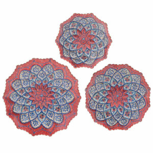 Decorative CopperWall Plate Hand-Painted with Persian Minakari Enamel Arghavan
