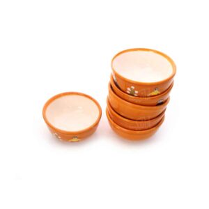 Set of 6 Handmade Decorative Pottery Bowls Model Galin