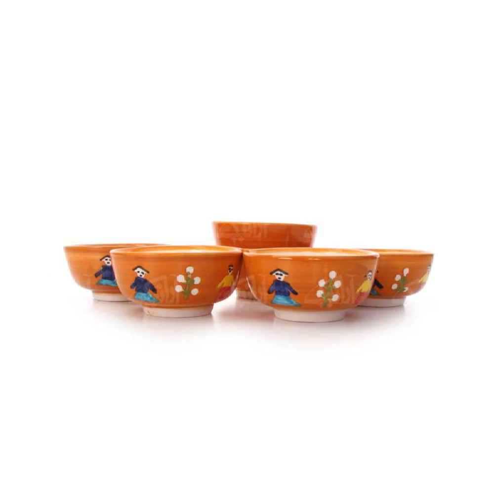 Set of 6 Handmade Decorative Pottery Bowls Model Galin