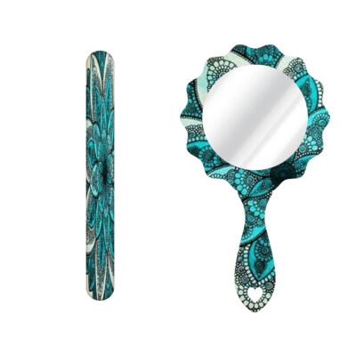 Metal Nail File and Mirror Set with Persian Inspired Darya Pattern