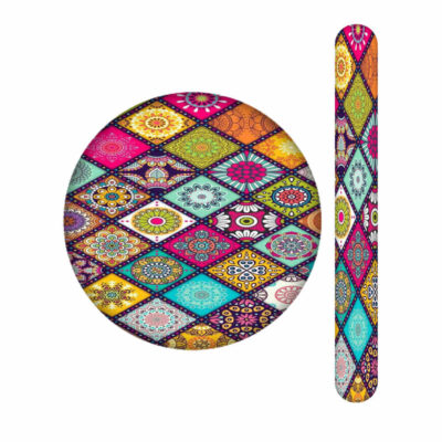 Metal Nail File and Mirror Set with Persian Inspired Nava Pattern