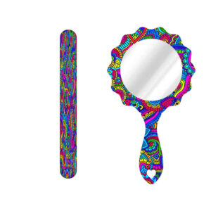 Metal Nail File and Mirror Set with Persian Inspired Rangarang Pattern