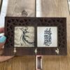 Ceramic Wall Key Holder - with Wooden Frame & Rumi's Poem