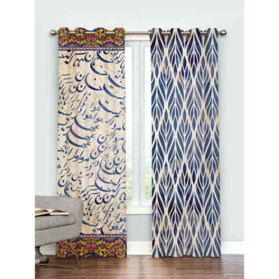 Printed Velvet Persian Eyelet Curtain – Barg va Shehr