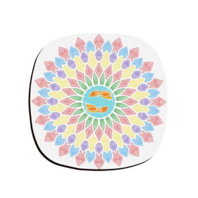 Naghashi Persian Mandala Coasters – Round Wooden Artistic Drink Protector Set