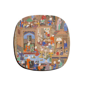 Qajari Miniature Coasters – Round Persian Artistic Wooden Set