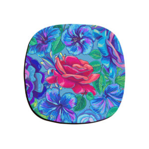 Rose Artistic Coasters – Round Wooden Drink Protector Set