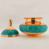 Handcrafted Persian Inlaid Turquoise Copper Sugar Bowl Yara