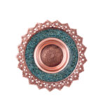 Iranian Turquoise Inlay Copper Decorative Display Plate, Traditional Persian Turquoise Inlay Art, Ziba Design