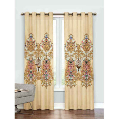 Printed Velvet Eyelet Curtain – Bird