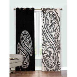 Printed Velvet Eyelet Curtain – Boteh Jegheh