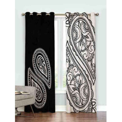 Printed Velvet Eyelet Curtain – Boteh Jegheh