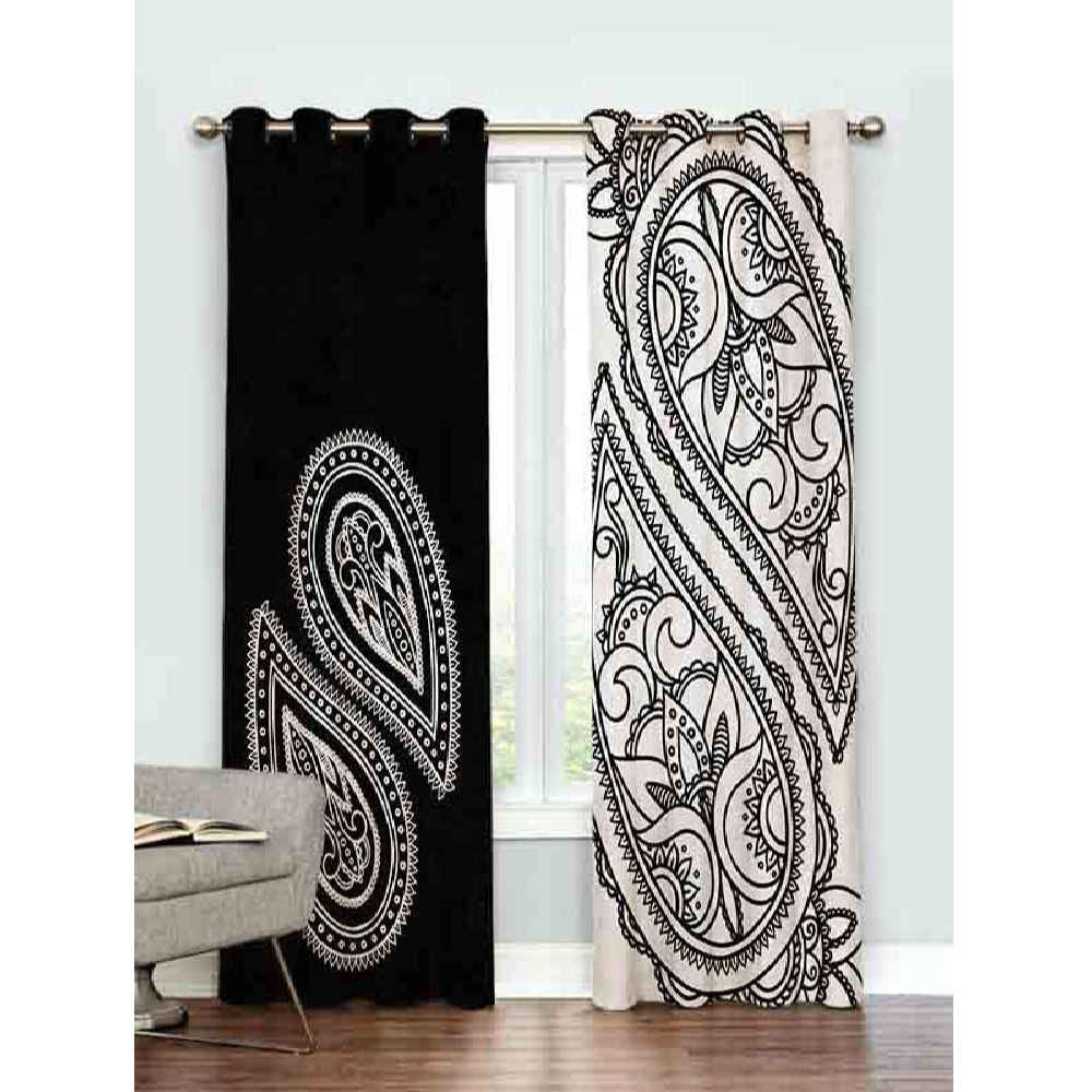 Printed Velvet Eyelet Curtain – Boteh Jegheh