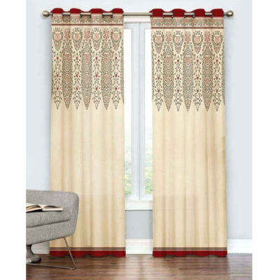 Printed Velvet Eyelet Curtain – Goldar