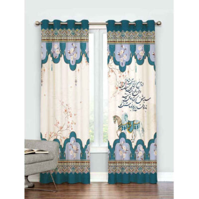 Printed Velvet Persian Eyelet Curtain – Calligraphy Horse