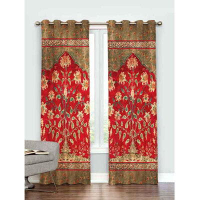 Printed Velvet Eyelet Curtain – Laki