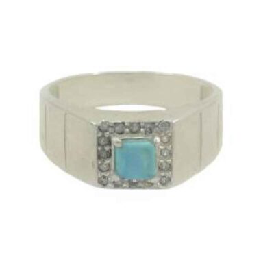 Neyshabur Turquoise Silver Gemstone Ring for Men – Taher Model, Handcrafted Traditional Persian Design