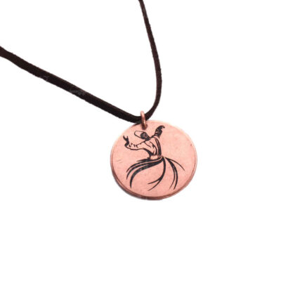 Persian Copper Pendant Necklace - Sama Sufi Dance Traditional Design