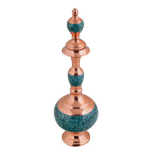 Decorative Copper Bottle Persian Artisan-Crafted Turquoise Inlay Ava