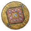 Traditional Persian Footstool with Wooden Legs and Velvet Fabric Diana