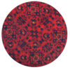 Traditional Red Persian Footstool with Wooden Legs and Velvet Fabric Sorkh