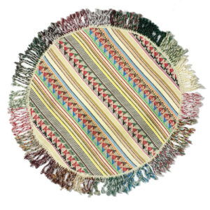 Authentic Persian Jajim Flat-Woven Striped Rug Arya