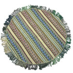 Authentic Persian Jajim Flat-Woven Striped Rug Razeghi